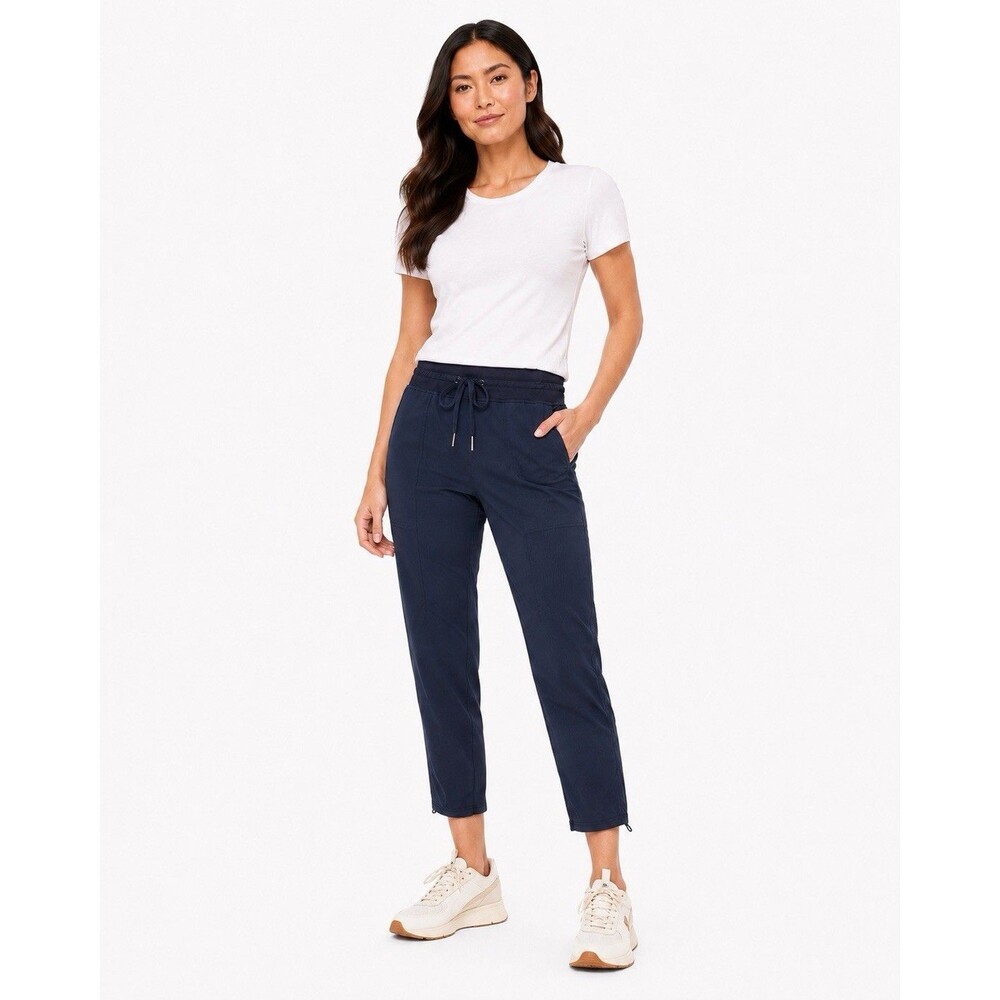 Lululemon Dance Studio Crop Pants Size 4 True Navy Striped Relaxed Fit Casual